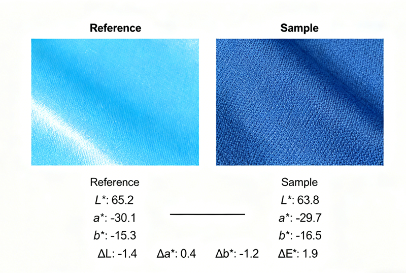 Fabric, Textile Color comparison and control use lab values