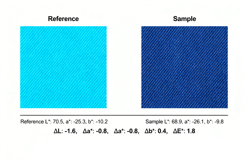colorimeter compare color quality and consistency control in fabrics