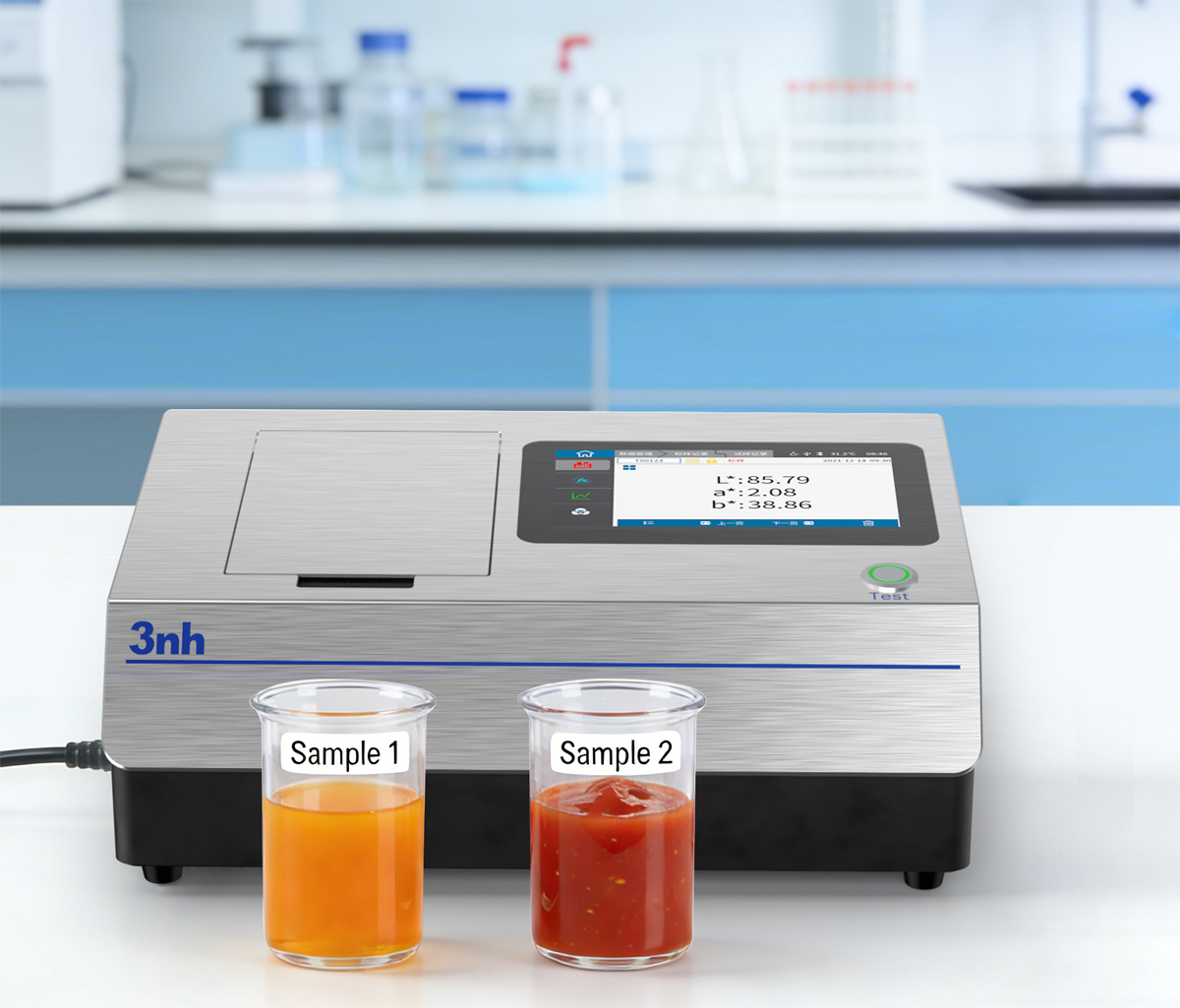 liquid colorimter for liquid food color measurement and compare