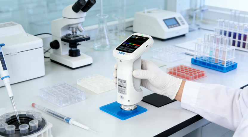 ts222 Spectrophotometers measuring plastic color